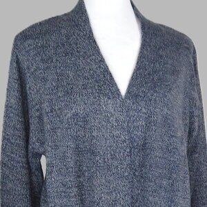 Karen Scott Women's Blue & Gray Long-Sleeve Opened Cardigan Tunic Size L (C2099)